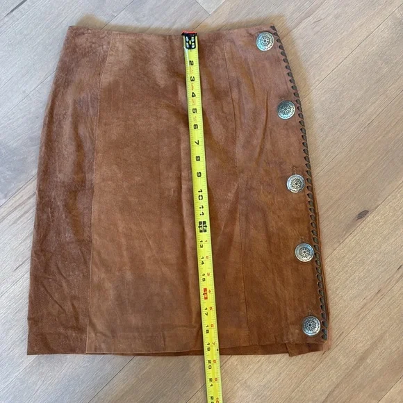 Vintage Char Santa Fe suede Leather Button Skirt - Picture 11 of 11